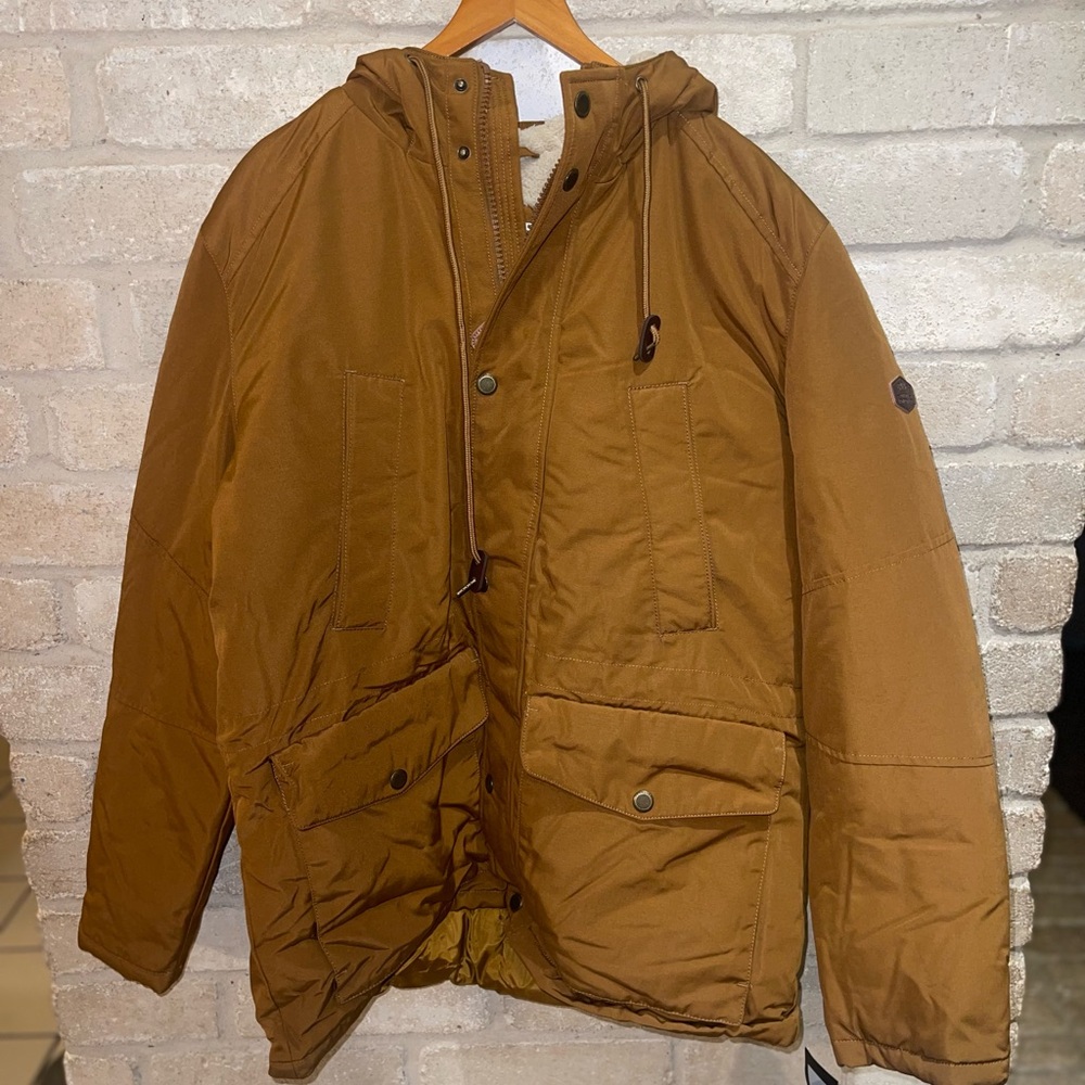 NEW London Fog Men's Tan Hooded Jacket (L)